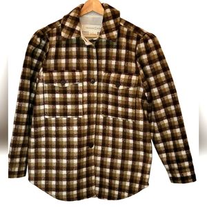 Treasure & Bond Women's Brown and Cream Shacket Size Small